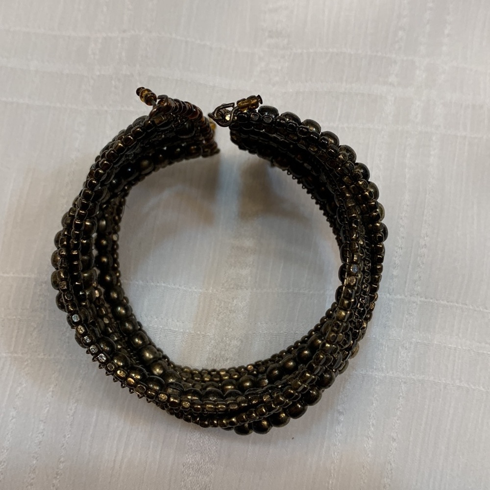 Bronze Beaded Cuff Bracelet, Costume - Picture 9 of 9